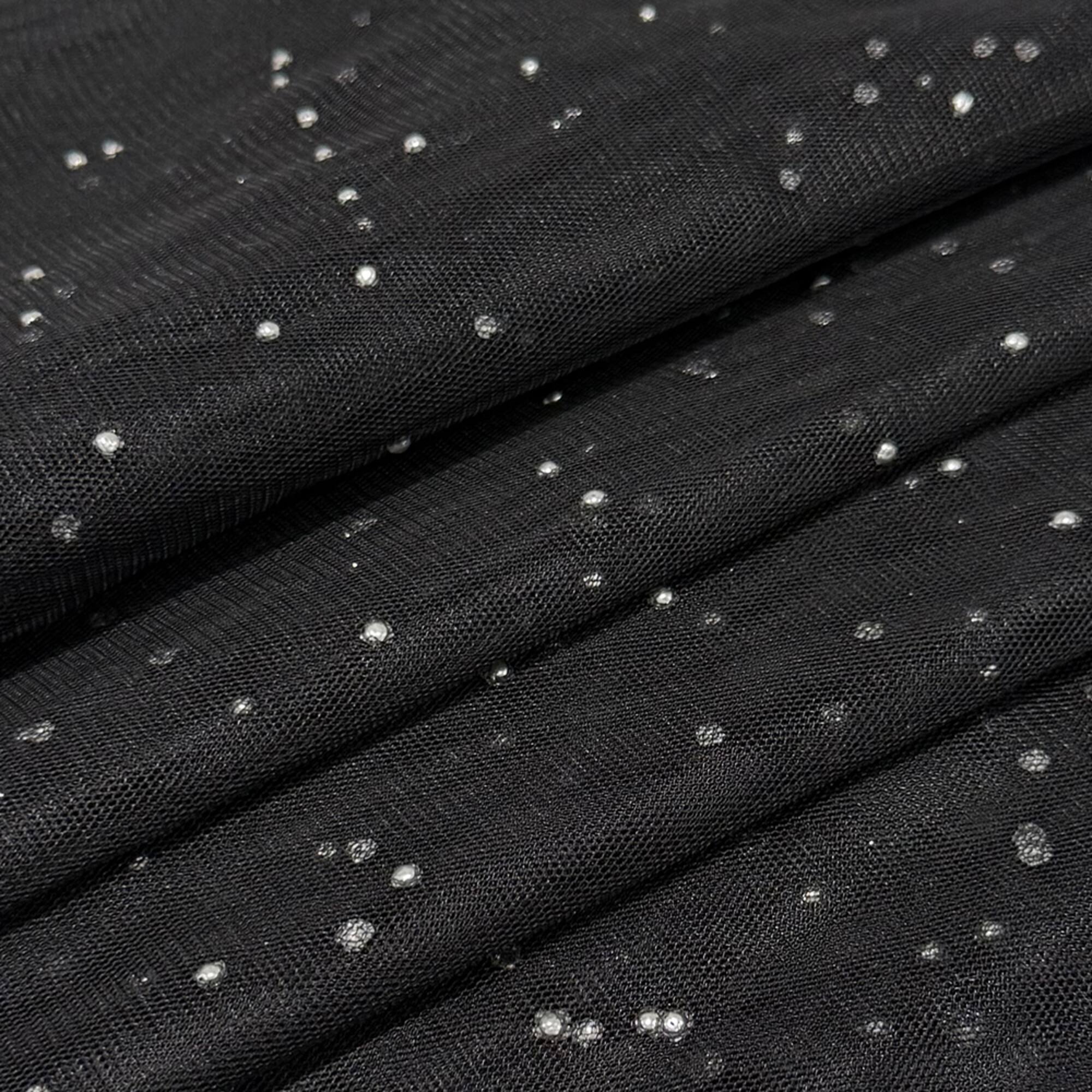 Feldman Black with Silver Sparkles Mesh